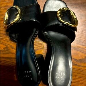 Women's Diana Buckle Mule Heels - A New Day. Size 7. Worn once for an hour.